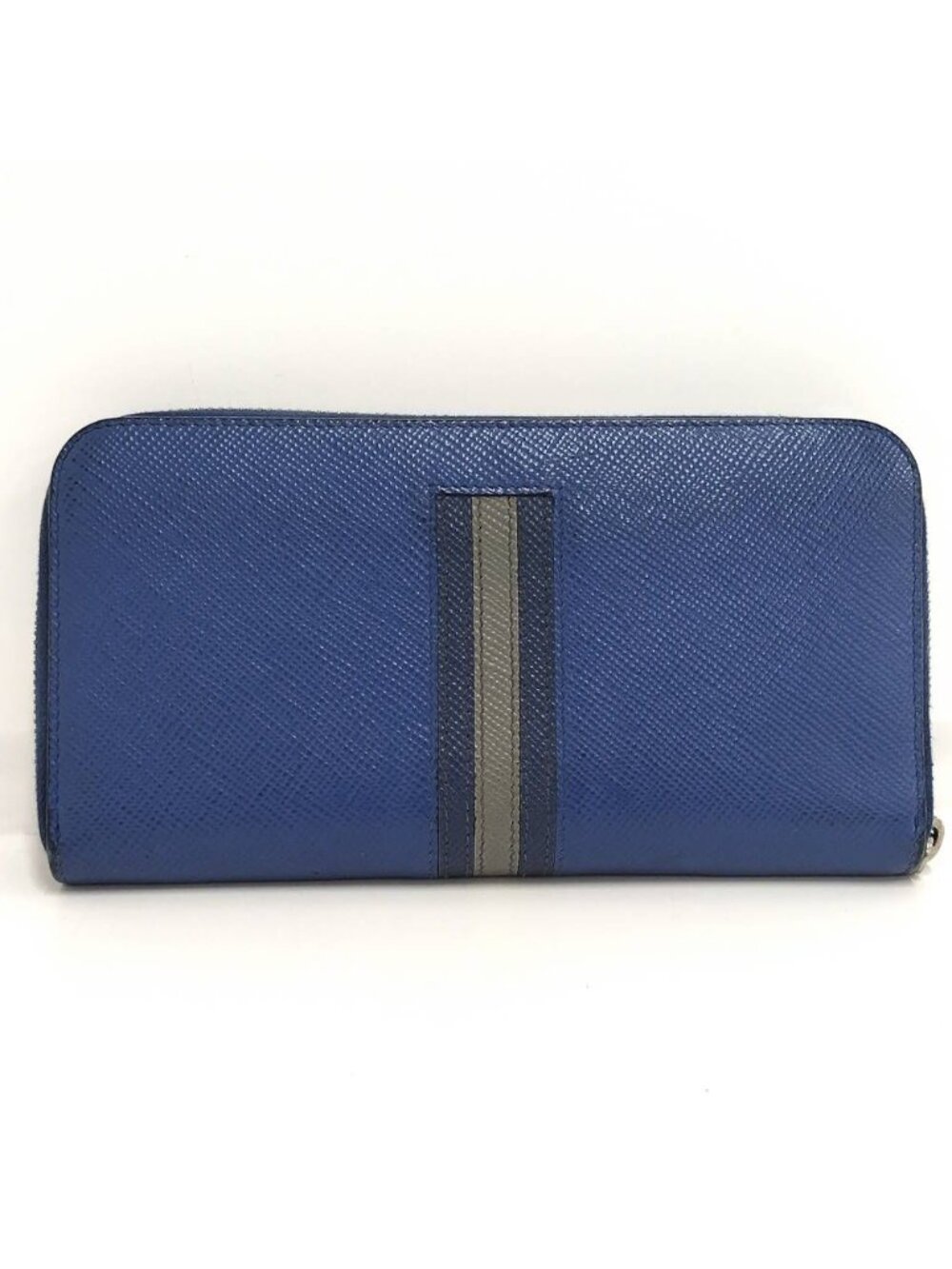 Prada Zip Around Wallet Saffiano Leather Blue - Picture 3 of 10
